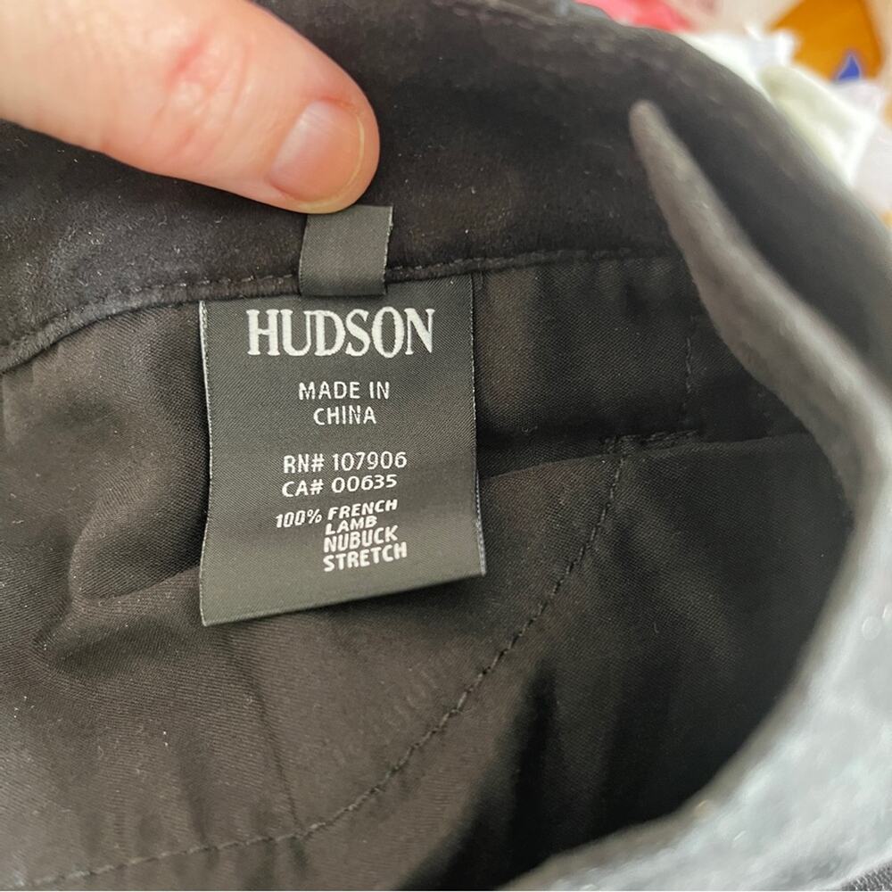 Hudson Shelby Cuatom Moto Super Skinny black Nubuck pants size 29 - Picture 8 of 12